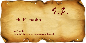 Irk Piroska névjegykártya